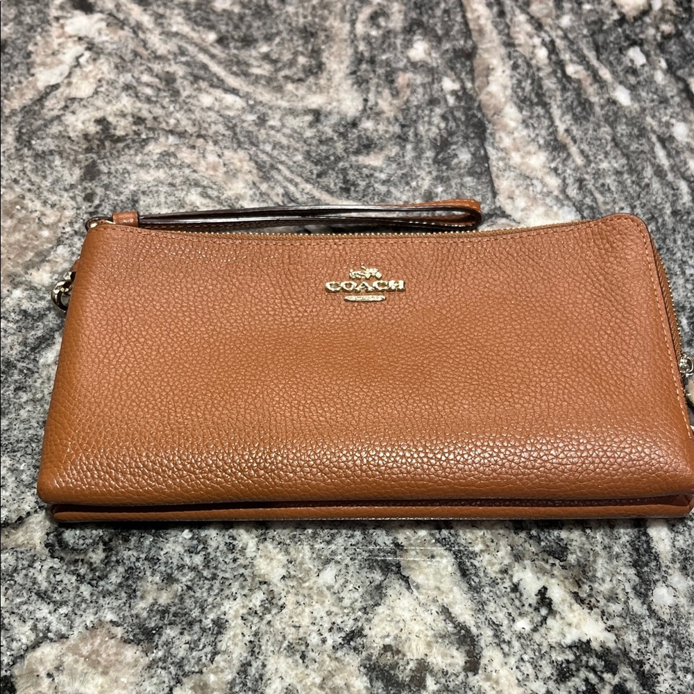 Coach Tan Leather Wristlet